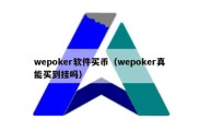 wepoker软件买币（wepoker真能买到挂吗）