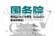 德州jjpoker作弊挂（wepoker德州作弊挂）