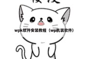 wpk软件安装教程（wp机装软件）