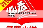 paiwangluo提现多久到账（paupal提现）